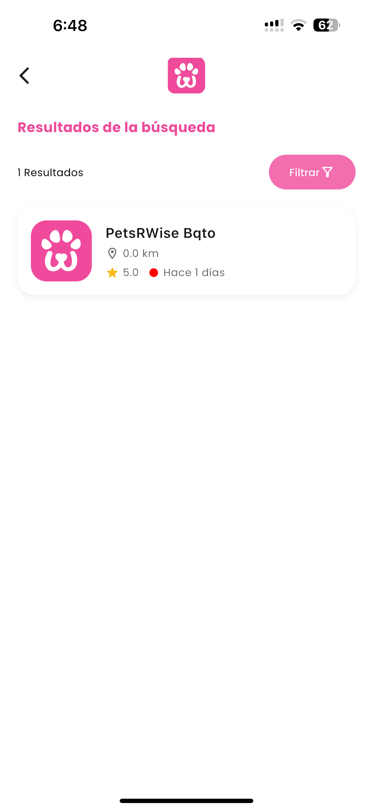 Provider selection screen